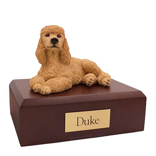 Poodle Apricot Laying Large Dog Urn Poodle Apricot Laying Large Dog Urn