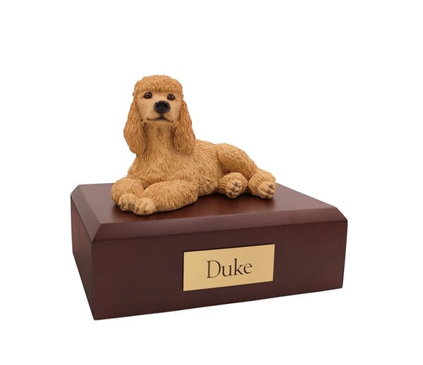 Poodle Apricot Laying Small Dog Urn