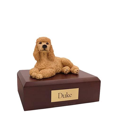 Poodle Apricot Laying Small Dog Urn Poodle Apricot Laying Small Dog Urn