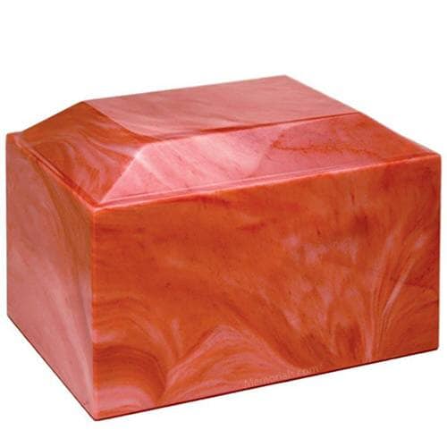 Poppy Red Cultured Marble Urn Poppy Red Cultured Marble Urn