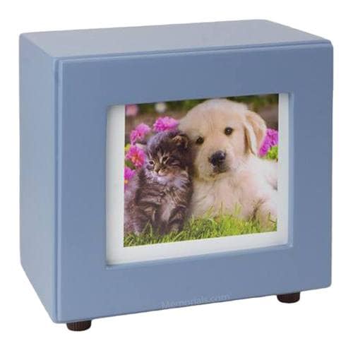 Powder Blue Large Photo Pet Urn Powder Blue Large Photo Pet Urn