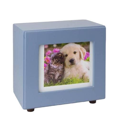 Powder Blue Small Photo Pet Urn Powder Blue Small Photo Pet Urn