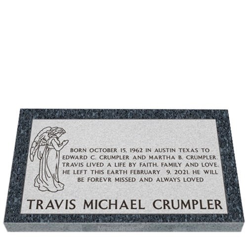 Praying Angel Cemetery Granite Grave Marker 24 x 14