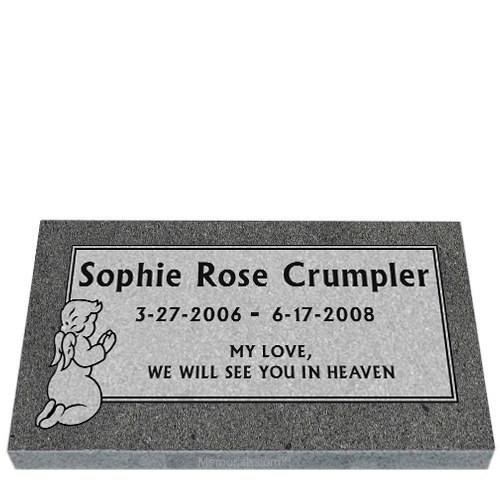 Praying Angel Child Granite Grave Marker