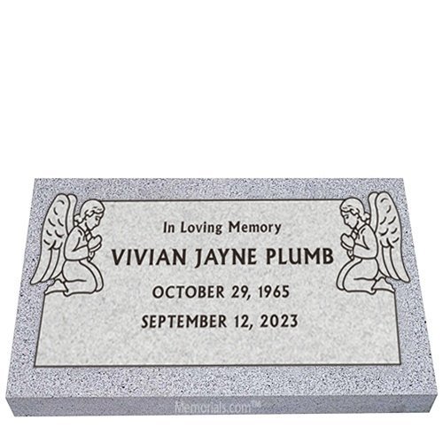 Praying Angels Granite Grave Marker 20 x 10