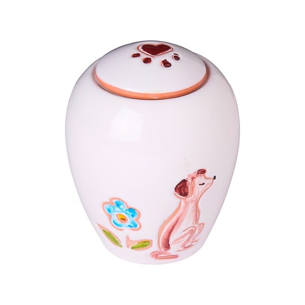 Precious Flower Small Ceramic Cremation Pet Urn