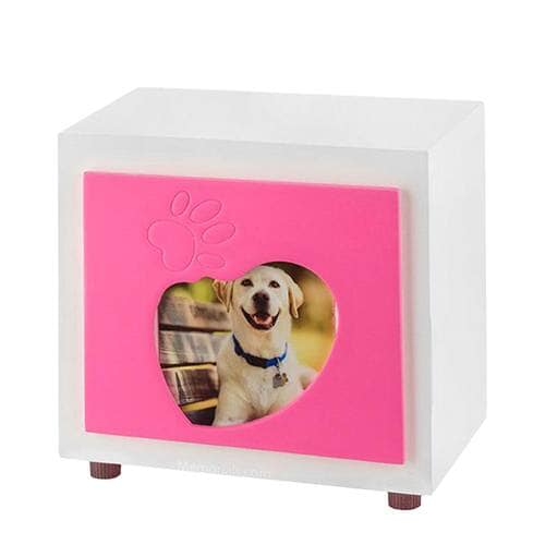 Princess Pink Paw Small Photo Pet Cremation Urn Princess Pink Paw Small Photo Pet Cremation Urn