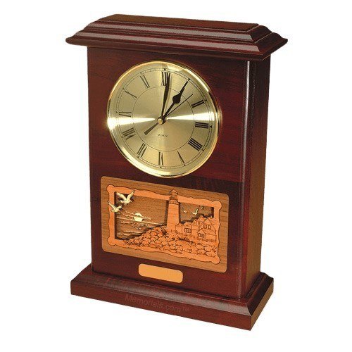 Clock Lighthouse Rosewood Cremation Urn