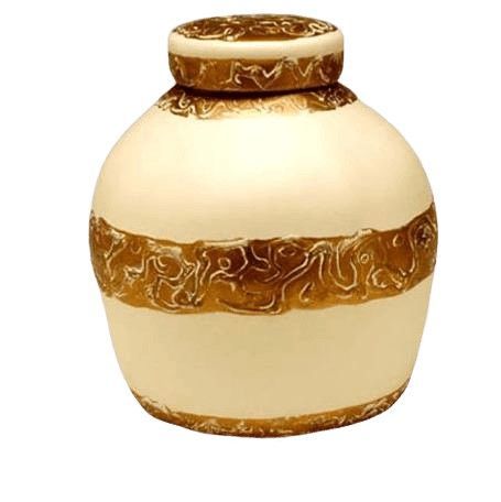 Golden Embossed Biodegradable Urn