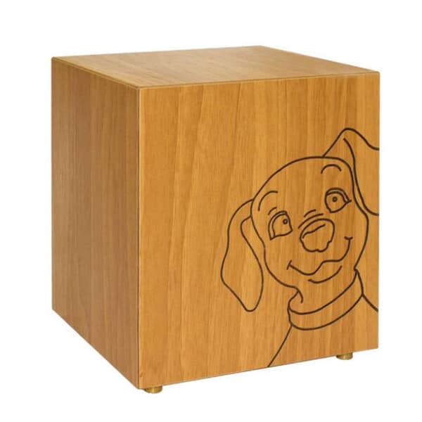 Puppy Wooden Pet Cremation Urn