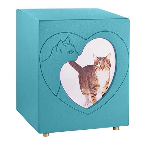 Purring Blue Photo Cat Urn