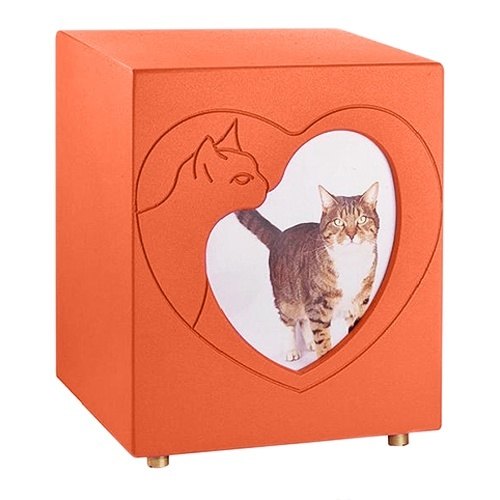 Purring Orange Photo Cat Urn