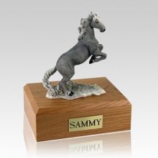 Mustang Gray Horse Cremation Urns