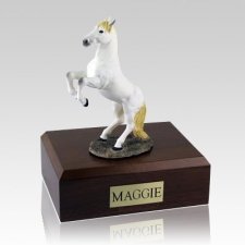 White Rearing Horse Cremation Urns