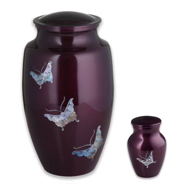 Red Butterflies Cremation Urns