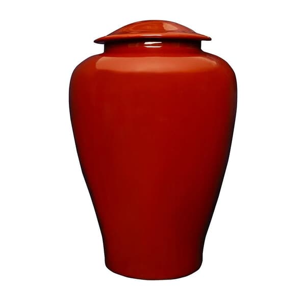 Red Ceramic Urn For Ashes