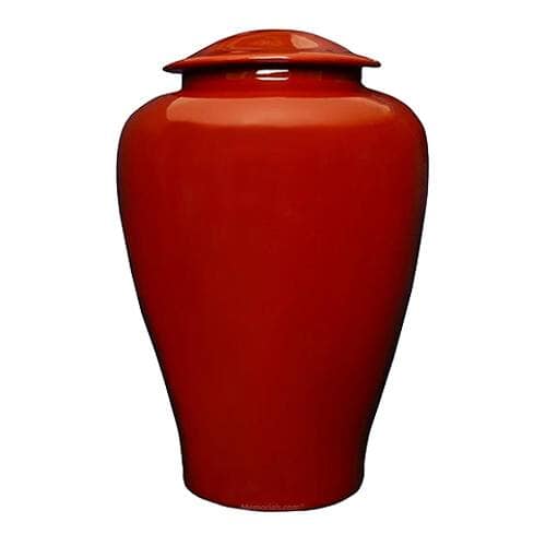 Red Ceramic Urn For Ashes