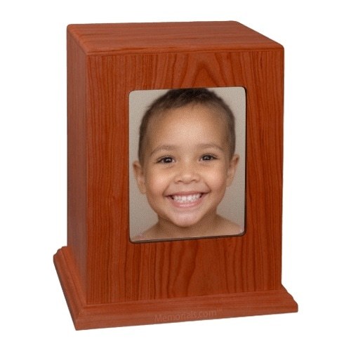 Red Cherry Picture Wood Cremation Urn Red Cherry Picture Wood Cremation Urn