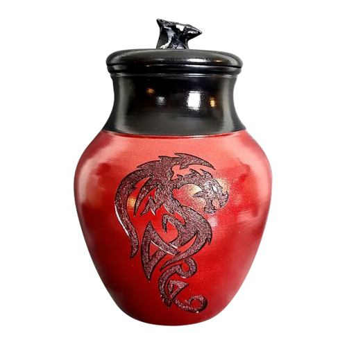 Red Fire Dragon Cremation Urn