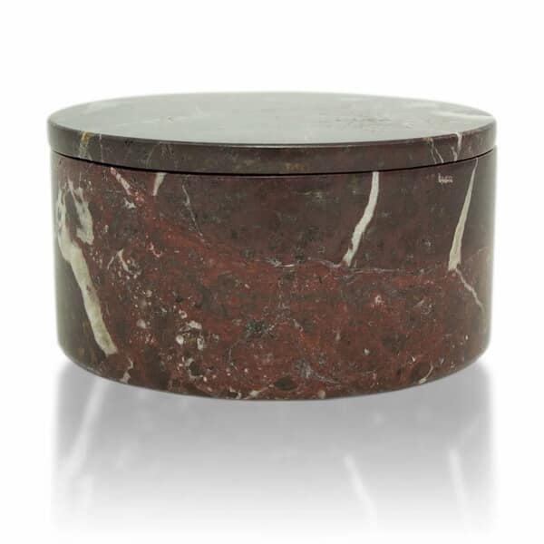 Red Marble Keepsake Cremation Round Box