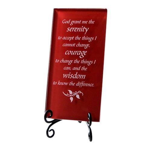 Red The Serenity Prayer Plaque