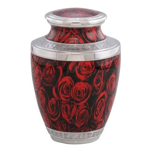 Red Velvet Rose Cremation Urn
