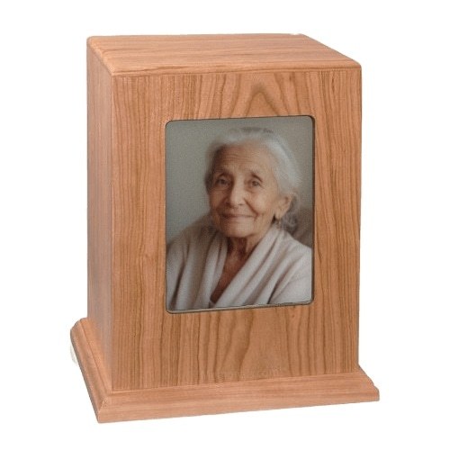 Remember Photo Wood Cremation Urn