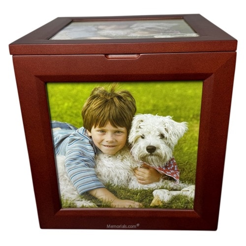 Revolving Wood Photo Cremation Urn