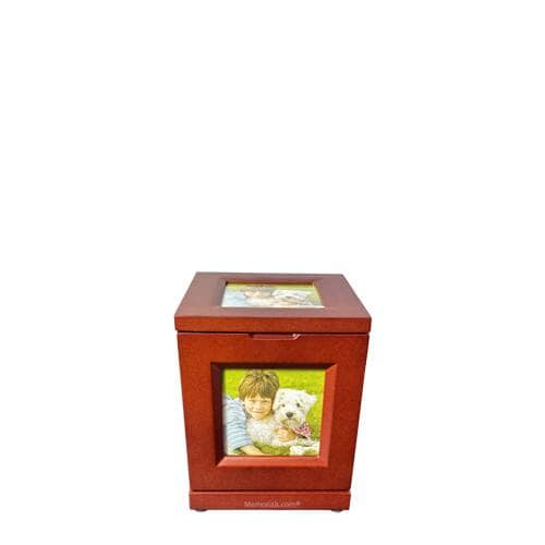 Revolving Wood Photo Keepsake Cremation Urn