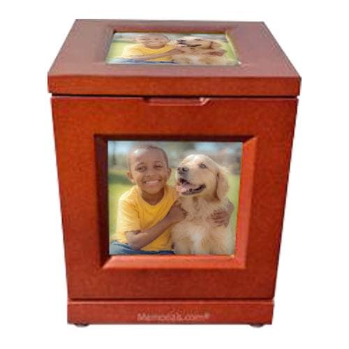 Revolving Wood Photo Keepsake Cremation Urn