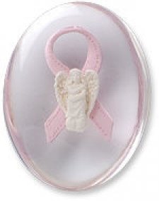 Awareness Pink Hope Angel Ribbon Comfort Stone