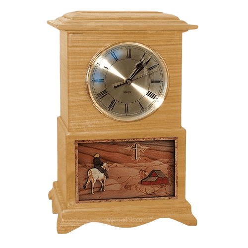 Riding and Farmhouse Clock Oak Cremation Urn