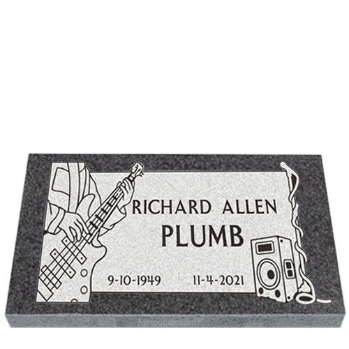 Rock On Granite Grave Marker 24 x 14