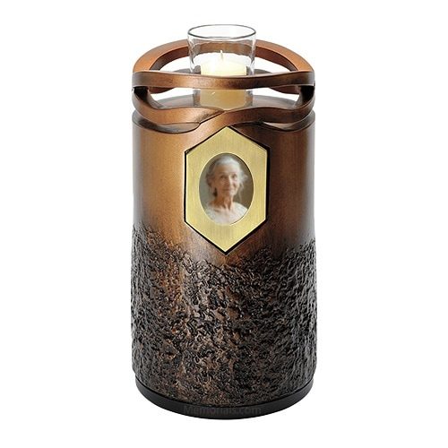 Roman Bronze Photo Candle Light Urn