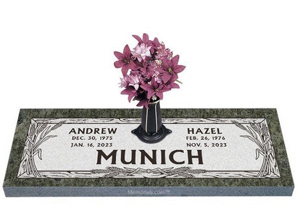 Roman Ceres Companion Granite Headstone 40 x 14