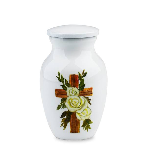 Rose Bouquet Cross Keepsake Urn