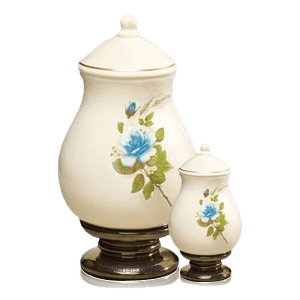 Blue Rose Ceramic Cremation Urns