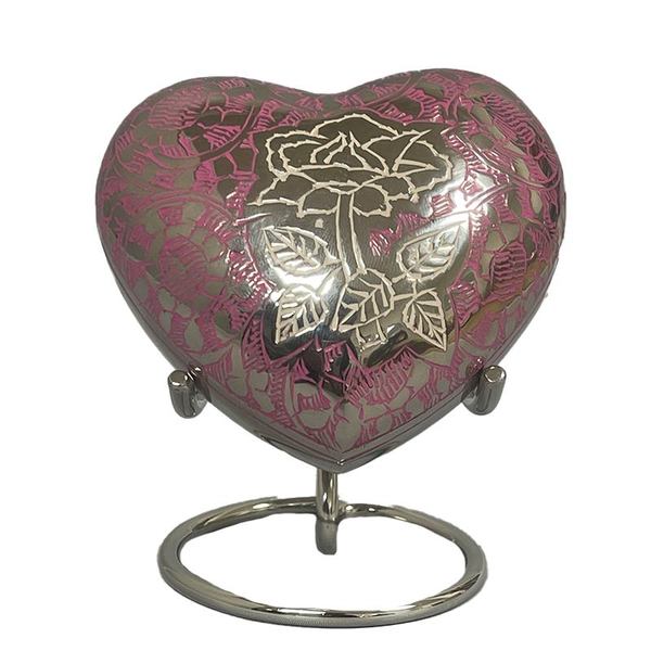 One Rose Heart Keepsake Urn