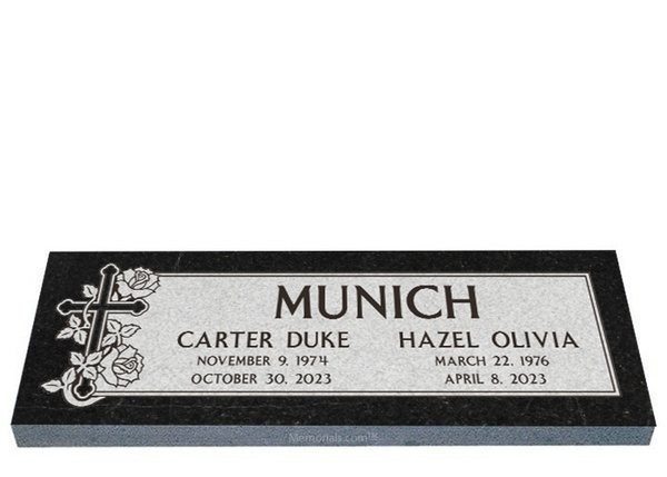 Rosebud Companion Granite Headstone 48 x 14