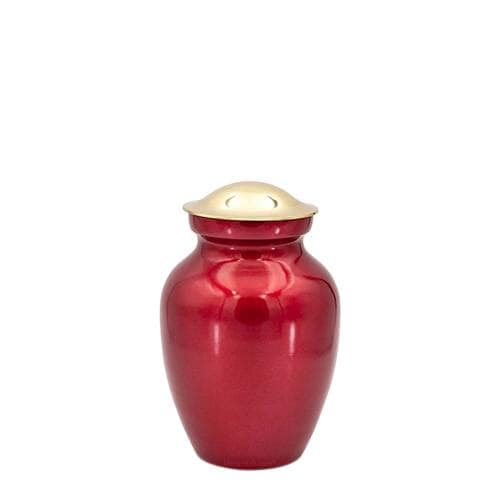 Rosette Red Small Cremation Urn