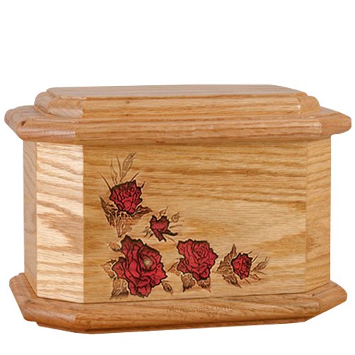 Octagon Rose Cherry Cremation Urn