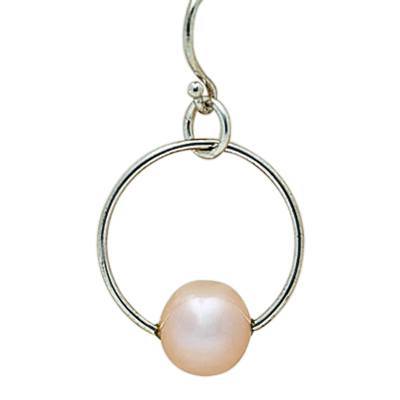 Round Gold Pearl Cremation Earrings