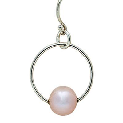 Round Lavender Pearl Cremation Earrings