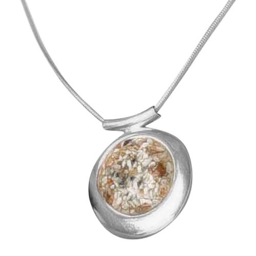 Round Cremation Ash Pendant