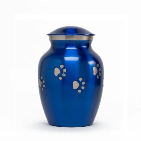 Royal Blue Small Metal Pet Urn