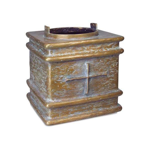 Rugged Cross Bronze Cremation Urn