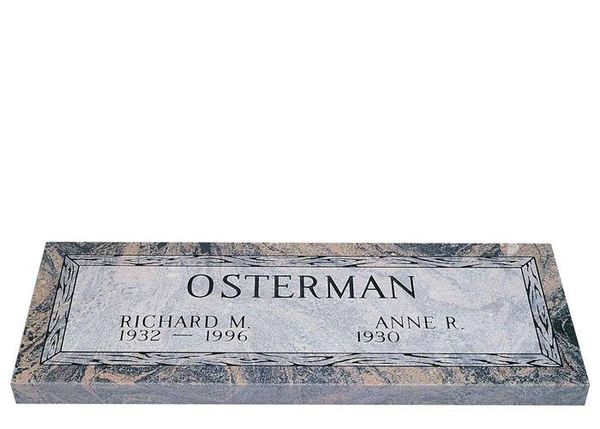 Rustic Companion Granite Headstone 36 x 12