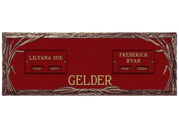 Rustic Cremation Bronze Plaque 44 x 14