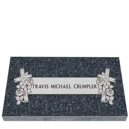 Rustic Cross Granite Grave Marker 32 x 20