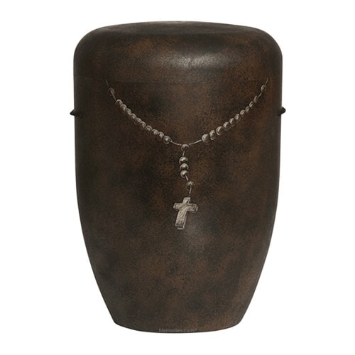 Rustic Rosary Cremation Urn